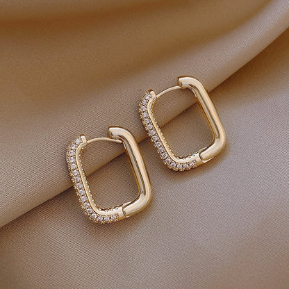 2026 New Classic Copper Alloy Smooth Metal Hoop Earrings For Woman Fashion Korean Jewelry Temperament  Daily Wear earrings