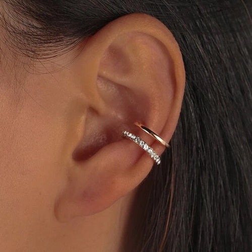 Fashion Exquisite Rhinestone Decor Ear Cuff earring for Woman Ear 2026 Summer New Arrival Christmas Jewelry Gift