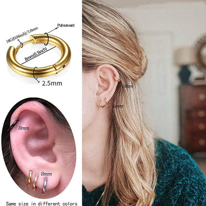 2026 New Simple Stainless Steel Small Hoop Earrings for Women Men Cartilage Ear Piercing Jewelry Pendientes Hombre Mujer
