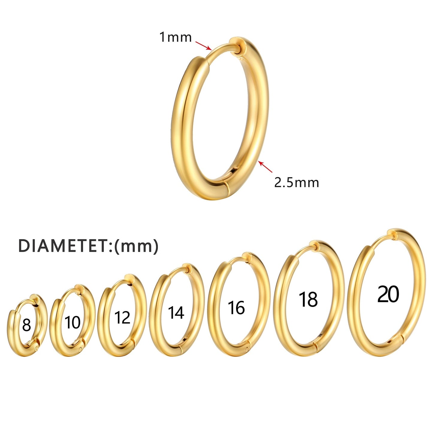2026 New Simple Stainless Steel Small Hoop Earrings for Women Men Cartilage Ear Piercing Jewelry Pendientes Hombre Mujer