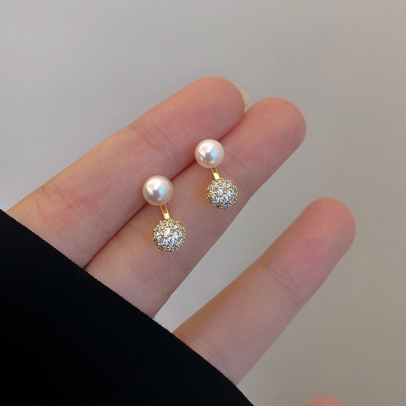 2026 Korean New Simple Temperament Circle Pearl Earrings Fashion Small Versatile Earrings  Jewelry