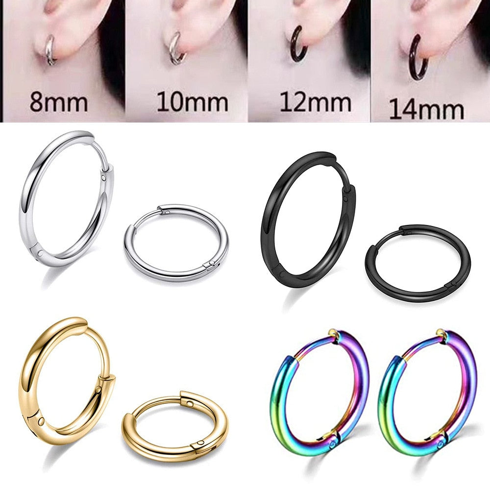 2026 New Simple Stainless Steel Small Hoop Earrings for Women Men Cartilage Ear Piercing Jewelry Pendientes Hombre Mujer