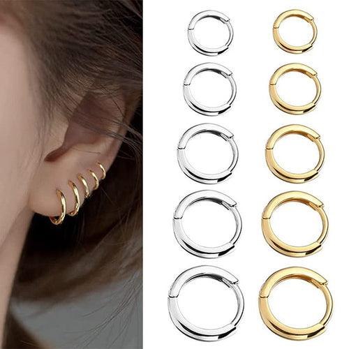 2026 New Simple Stainless Steel Small Hoop Earrings for Women Men Cartilage Ear Piercing Jewelry Pendientes Hombre Mujer